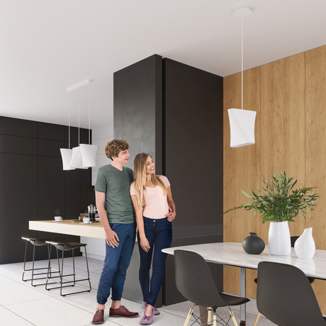 Chandelier BLUM 1 white + 1x LED Bulb E27 4000K Cool White 7.5W 650lm