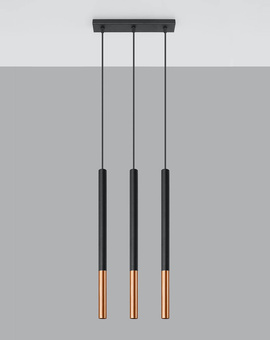 Chandelier MOZAICA 3L black/copper + 3x LED Bulb G9 3000K Warm 4.5W 510lm