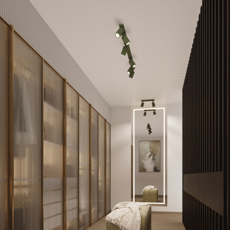 Ceiling lamp KARBON 30 olive green