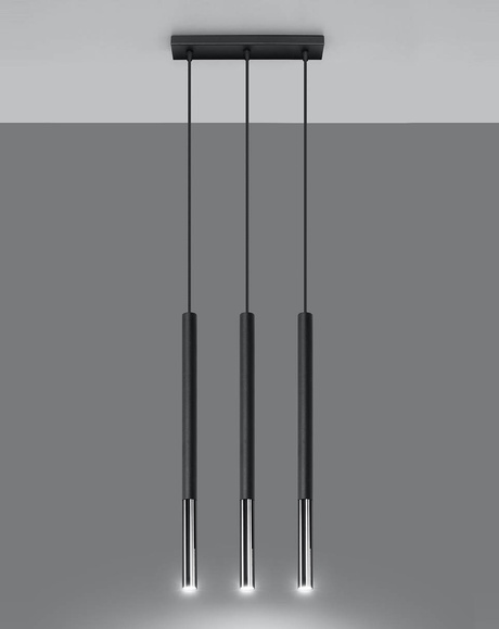 Pendant lamp MOZAICA 3L black/chrome + 3x LED Bulb G9 4000K Cool White 4.5W 530lm