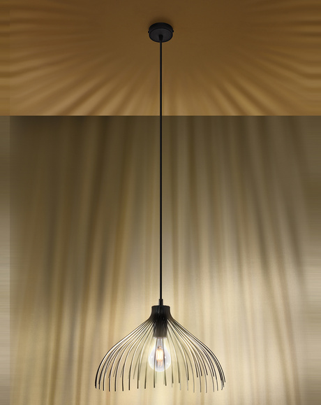 Ceiling lamp UMB black + 1x LED Bulb E27 4000K Cool White 7.5W 650lm