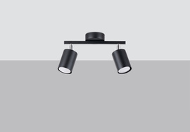 Ceiling lamp LEMMI 2 black + 2x LED Bulb GU-10 3000K Warm 7W 510lm