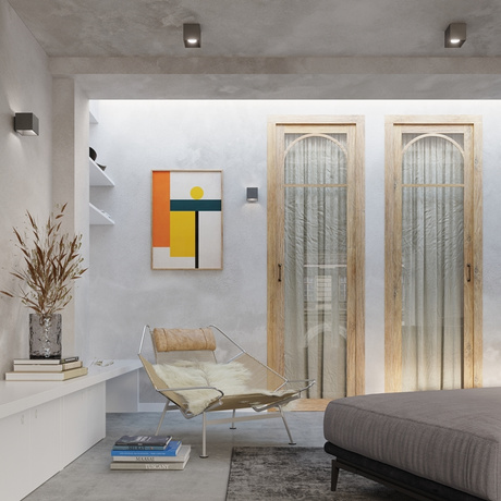 Quad 1 anthracite wall lamp + 1x LED bulb G9 4000K Cool White 4.5W 530lm