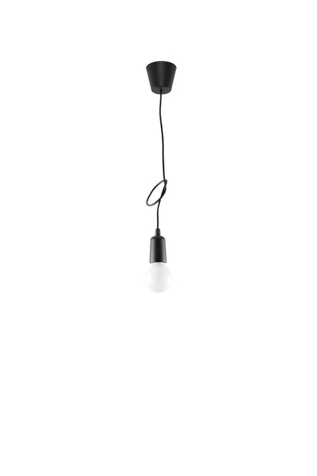 Hanging lamp DIEGO 1 black + 1x LED Bulb E27 4000K Cool White 7.5W 650lm