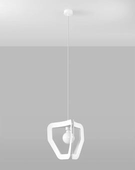 Pendant Lamp TRES white + 1x LED Bulb E27 3000K Warm 7.5W 620lm