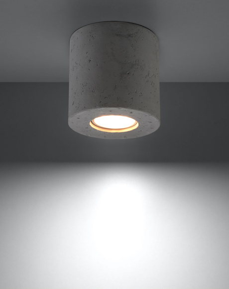 Ceiling lamp ORBIS concrete + 1x LED Bulb GU-10 4000K Cool White 7W 630lm