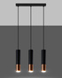 Hanging Lamp LOOPEZ 3L black/copper + 3x LED Bulb GU-10 3000K Warm 7W 620lm