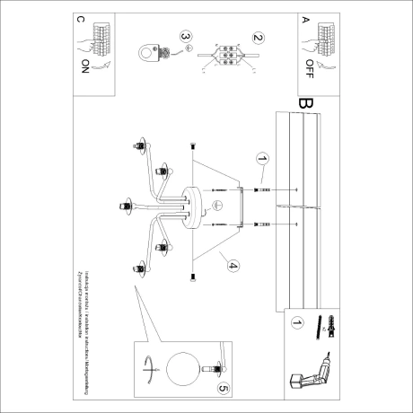 Chandelier ASTRAL 5 white