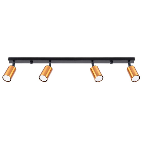 Ceiling lamp WINX 4L black/copper + 4x LED bulb GU-10 4000K Cool White 7W 530lm.