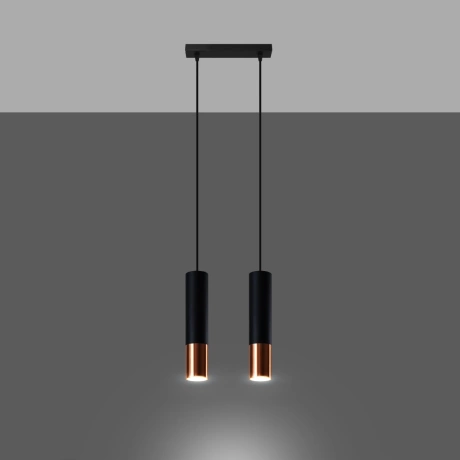 Pendant lamp LOOPEZ 2 black/copper