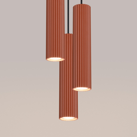 Pendant lamp KARBON 3P red ochre