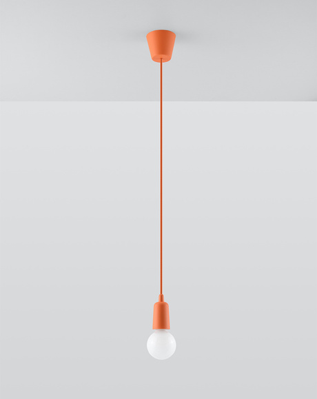 Hanging lamp DIEGO 1 in orange + 1x LED bulb E27 3000K Warm 7.5W 620lm