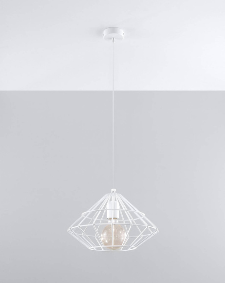 Hanging lamp UMBERTO white + 1x LED Bulb E27 3000K Warm 7.5W 620lm