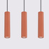 Pendant lamp KARBON 3L red ochre
