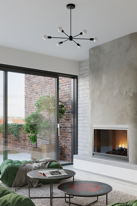 Chandelier LANGO 6 black + 6x LED Bulb E27 4000K Cool White 7.5W 650lm