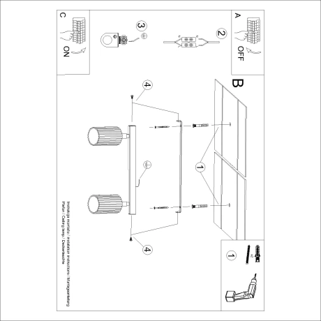 Wall lamp KARBON taupe