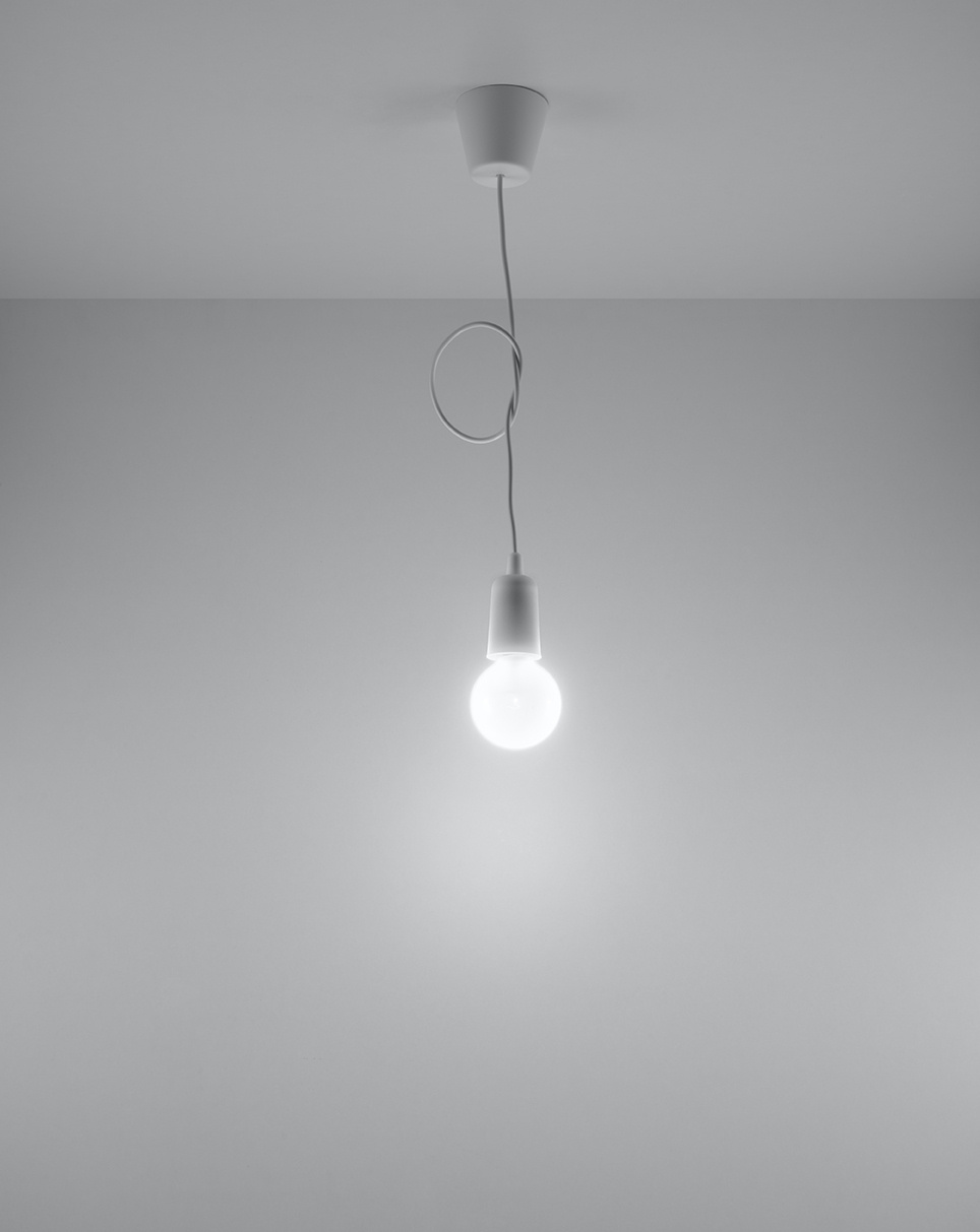 Ceiling lamp DIEGO 1 white + 1x LED Bulb E27 3000K Warm 7.5W 620lm.