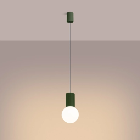 Pendant lamp HALO 1 olive green