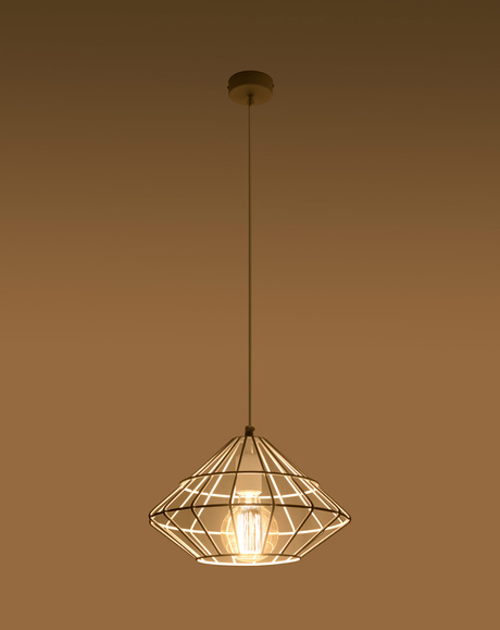 Hanging lamp UMBERTO white + 1x LED Bulb E27 3000K Warm 7.5W 620lm