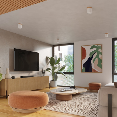 Ceiling lamp RIF white + 1x LED Bulb GU-10 3000K Warm 7W 510lm