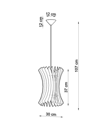 Hanging lamp ORIANA natural wood + 1x LED bulb E27 3000K Warm 7.5W 620lm