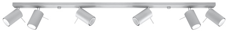 Ceiling lamp RING 6L gray + 6x LED Bulb GU-10 3000K Warm 7W 620lm.