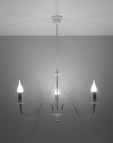 Chandelier MINERWA 3 white + 3x LED Bulb E14 3000K Warm 7.5W 620lm
