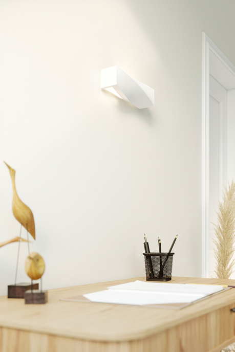 Wall ceramic lamp SIGMA MINI white + 1x LED Bulb E27 4000K Cold 7.5W 650lm