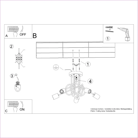 Chandelier EMBER 5 white