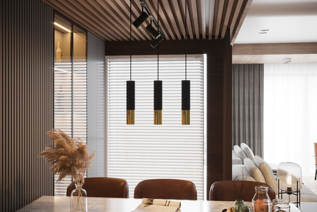 Wall lamp LOOPEZ black/gold + 2x LED bulb GU-10 3000K Warm 7W 620lm