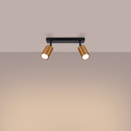 Ceiling lamp WINX 2 black/copper + 2x LED Bulb GU-10 4000K Cool White 7W 530lm