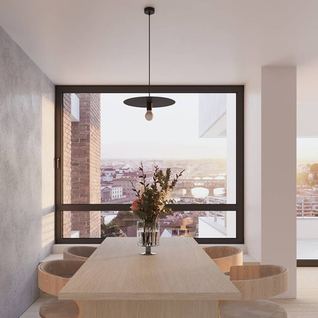 Pendant lamp FLAVIO black + 1x LED Bulb E27 4000K Cool White 7.5W 650lm