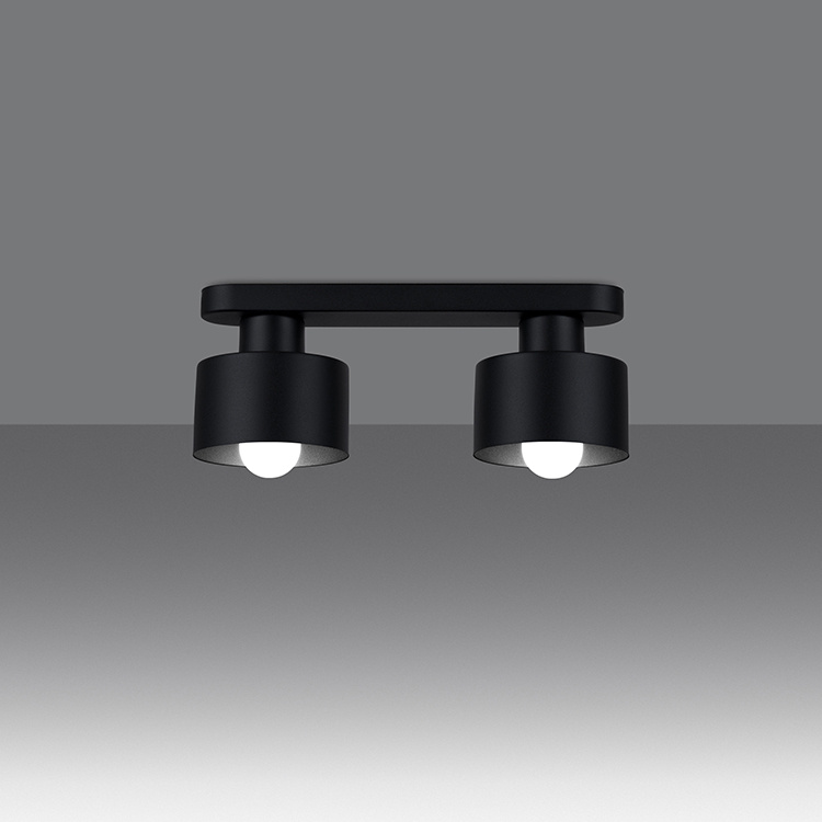 Ceiling lamp SAVAR 2 black + 2x LED Bulb E27 4000K Cool White 7.5W 690lm