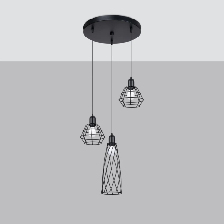 Pendant lamp SUBA 3P black