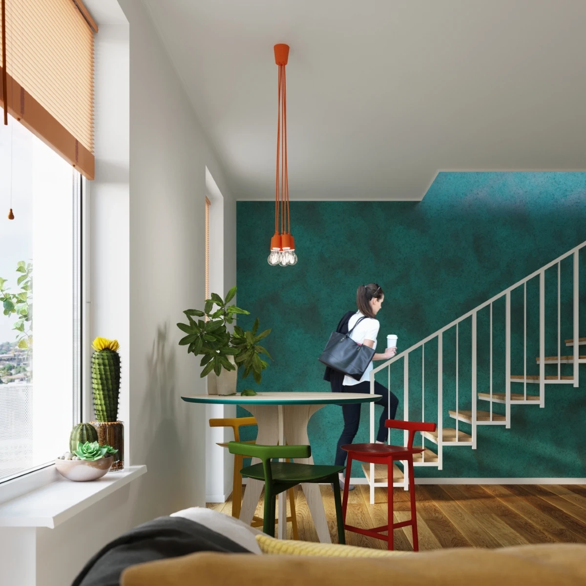 Pendant lamp DIEGO 3 orange