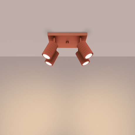 Ceiling lamp KARBON 4 red ochre