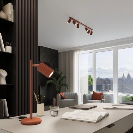 Pendant lamp KARBON 1 red ochre