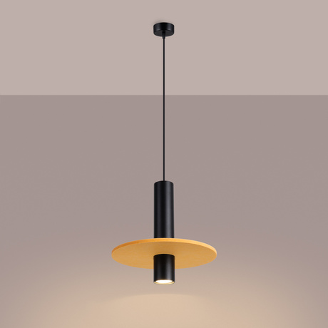 Pendant lamp PELTA 1 black/yellow
