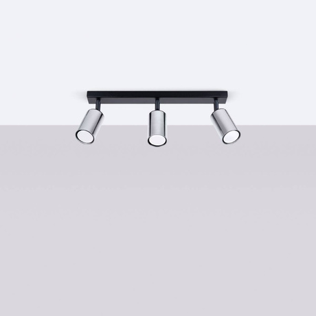 Ceiling lamp WINX 3 black/chrome + 3x LED Bulb GU-10 3000K Warm White 7W 510lm