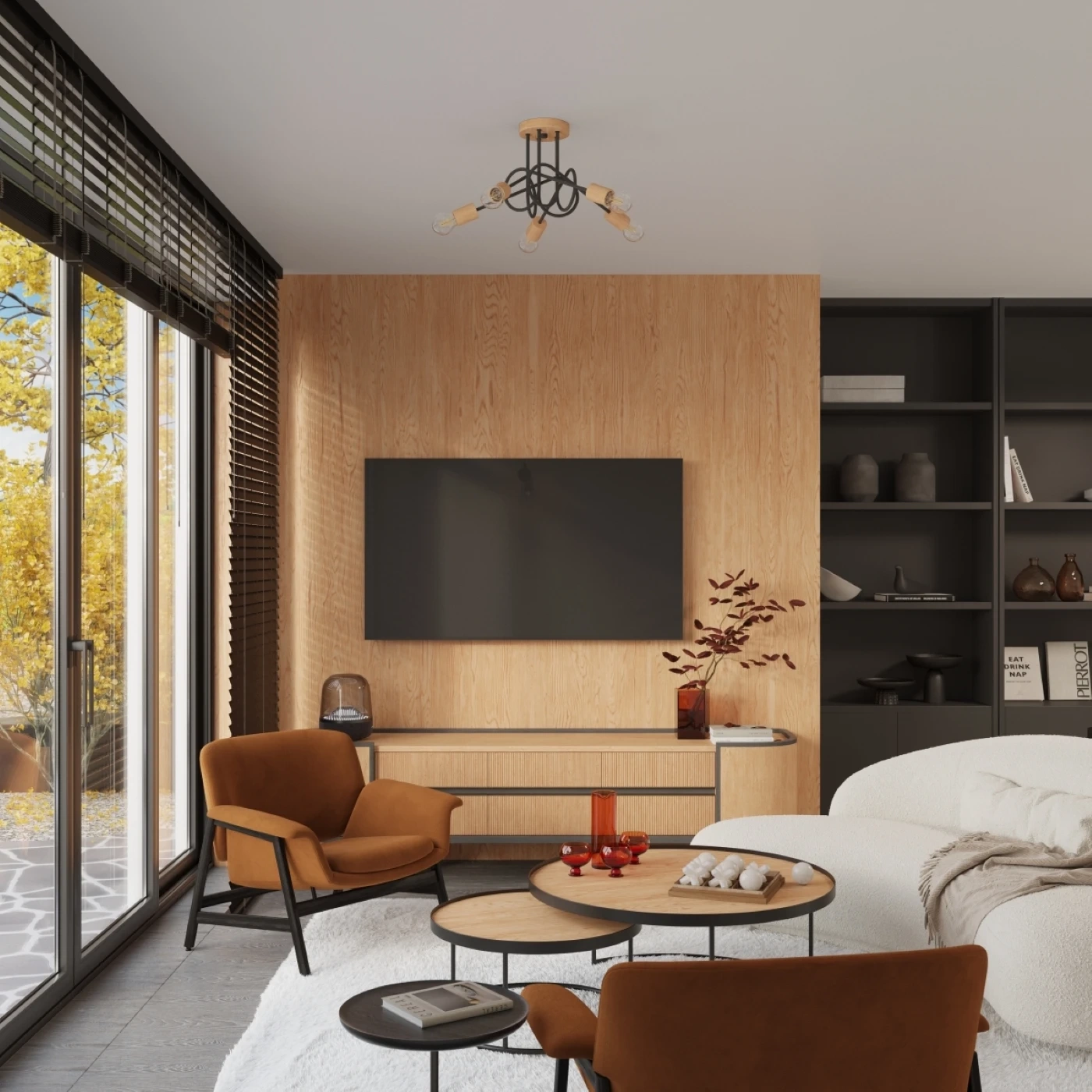 Chandelier EMBER 5 schwarz