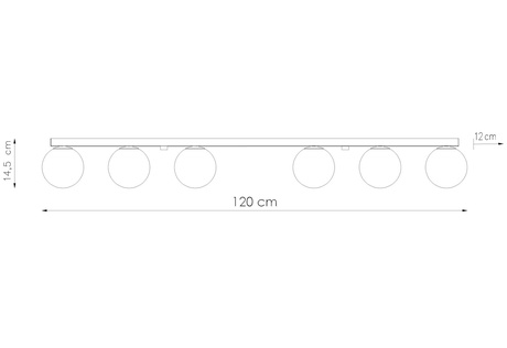 Ceiling lamp YOLI 6 white + 6x LED Bulb G9 3000K Warm 4.5W 450lm