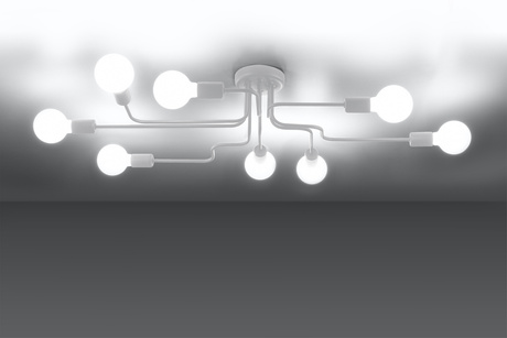 Chandelier HECTOR 8 white + 8x LED Bulb E27 3000K Warm 7.5W 620lm