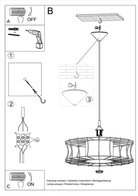 Pendant lamp SALERNO white