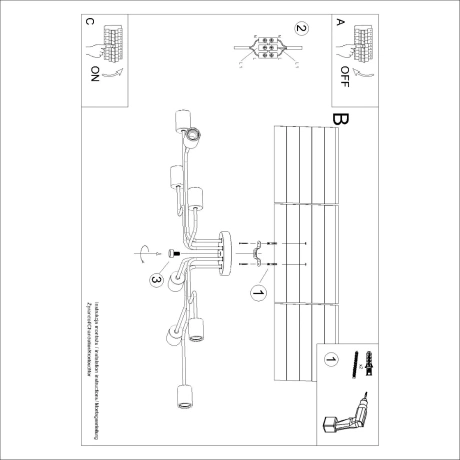 Chandelier TIMBO 8 black