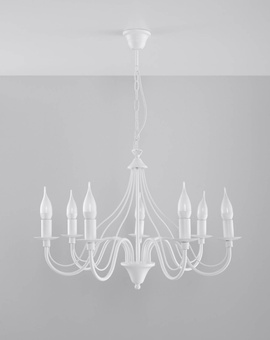 Chandelier MINERWA 7 white + 7x LED Bulb E14 4000K Cool White 7.5W 650lm