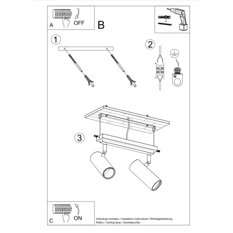 Ceiling lamp DIREZIONE 2 white