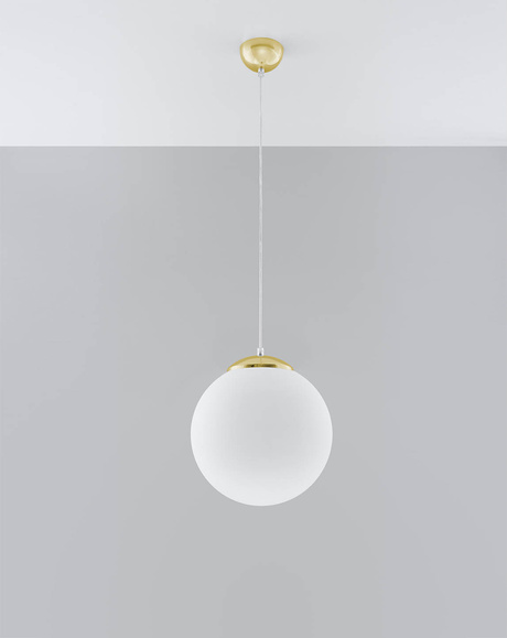 Hanging lamp UGO 30 gold + 1x LED Bulb E27 4000K Cool White 7.5W 650lm