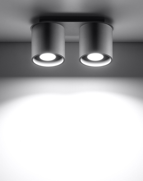 Ceiling lamp ORBIS 2 grey + 2x LED Bulb GU-10 4000K Cool White 7W 630lm