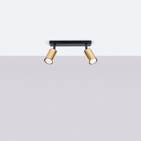 Ceiling lamp WINX 2 black/gold + 2x LED Bulb GU-10 3000K Warm White 7W 510lm