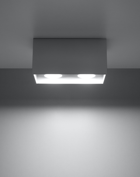 Ceiling lamp QUAD MAXI gray + 2x LED Bulb GU-10 4000K Cool White 7W 630lm